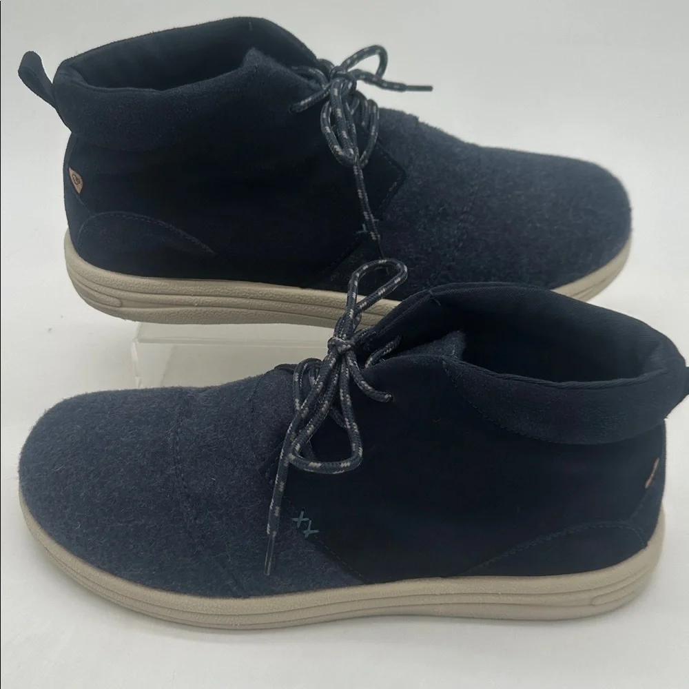 Lamo Koen Mid Navy Blue Chukka Boots Men's Size 12 Wool Suede Lace Up